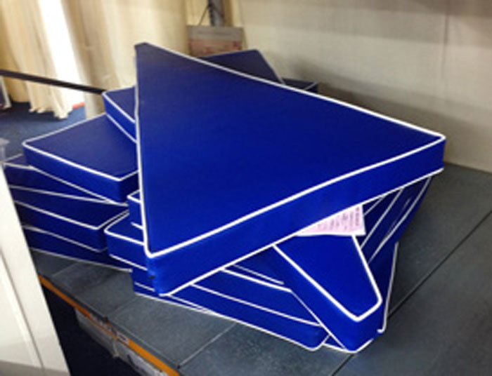 Bespoke shaped vinyl covered foam boat/yacht cushions