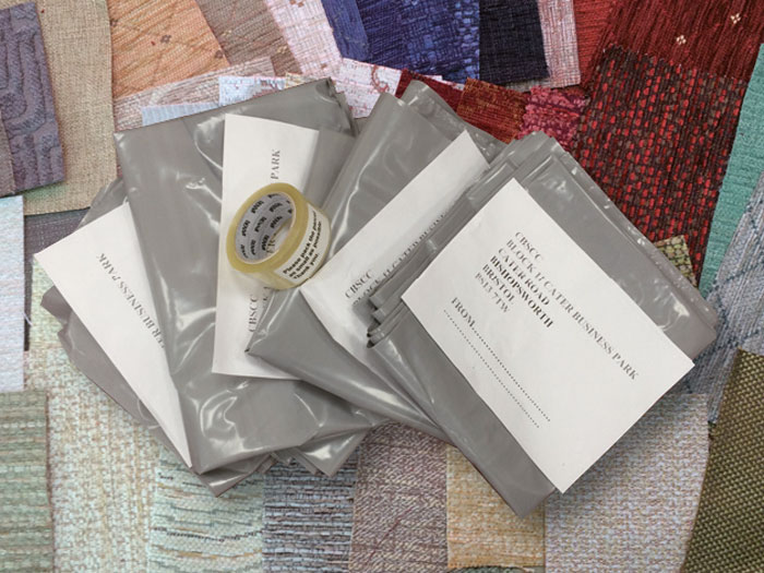 We'll gladly supply fabric samples and everything you need to pack up your furnishing items 