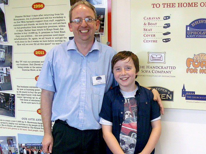 Managing Director Jon with son Oliver at the new premises opening