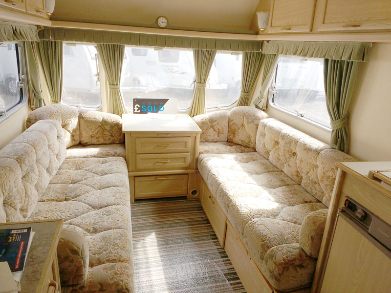 This touring caravan furnishings were looking tired and old fashioned